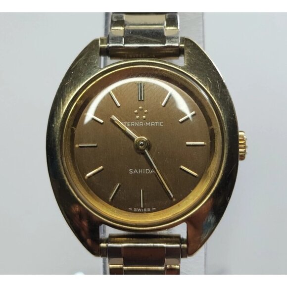Eterna matic Watch sahida Brown Dial Womens Automatic Wristwatch 1960s Vintage‎ - Picture 1 of 11